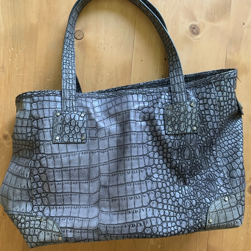 Oversized snake skin bag